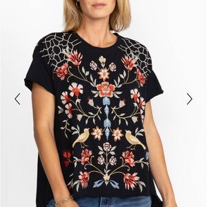 Johnny Was Clara Raw Detail Swing Tee